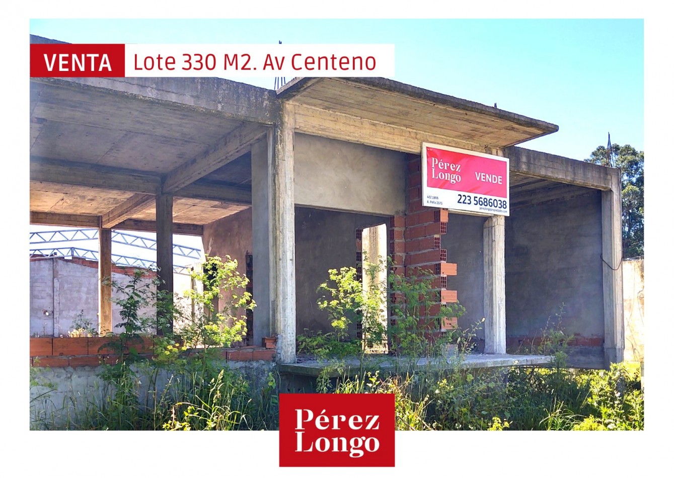 LOTE DE 330 M2 EN AV CENTENO