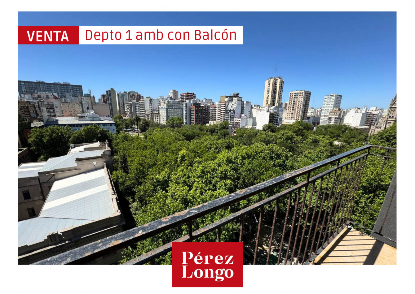 Departamento de un ambiente con balcond